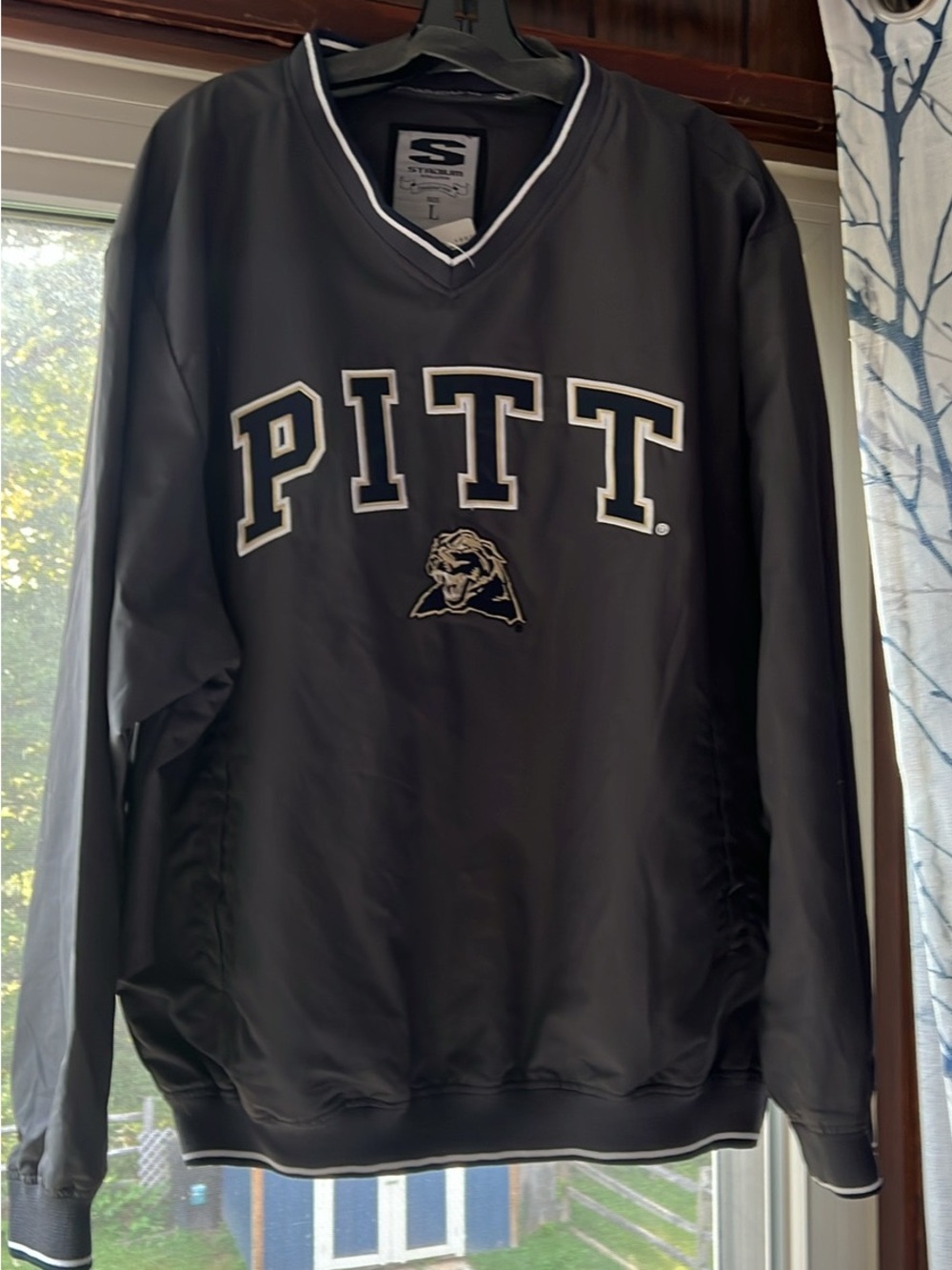 STARTER Black PITT Pullover Shirt Jacket with White Trim